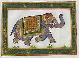 Elefanten Seidenmalerei